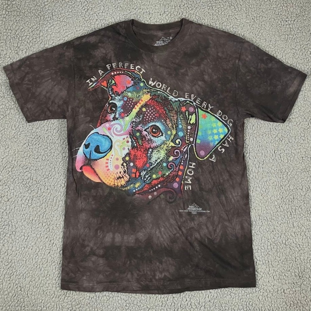 The Mountain Dean Russo Pit Bull Dog Tie Dye Graphic T-Shirt Mens Medium